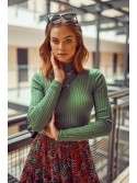 Short turtleneck with long sleeves green 190155 - Online store - Boutique